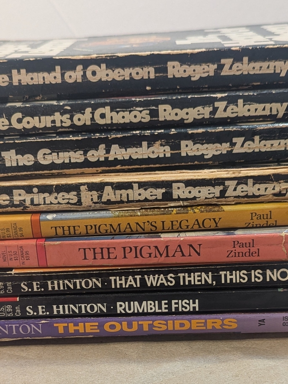 Vintage YA Book Bundle Lot Roger Zelazny Amber Series S.E. Hinton Paul Zindel 9